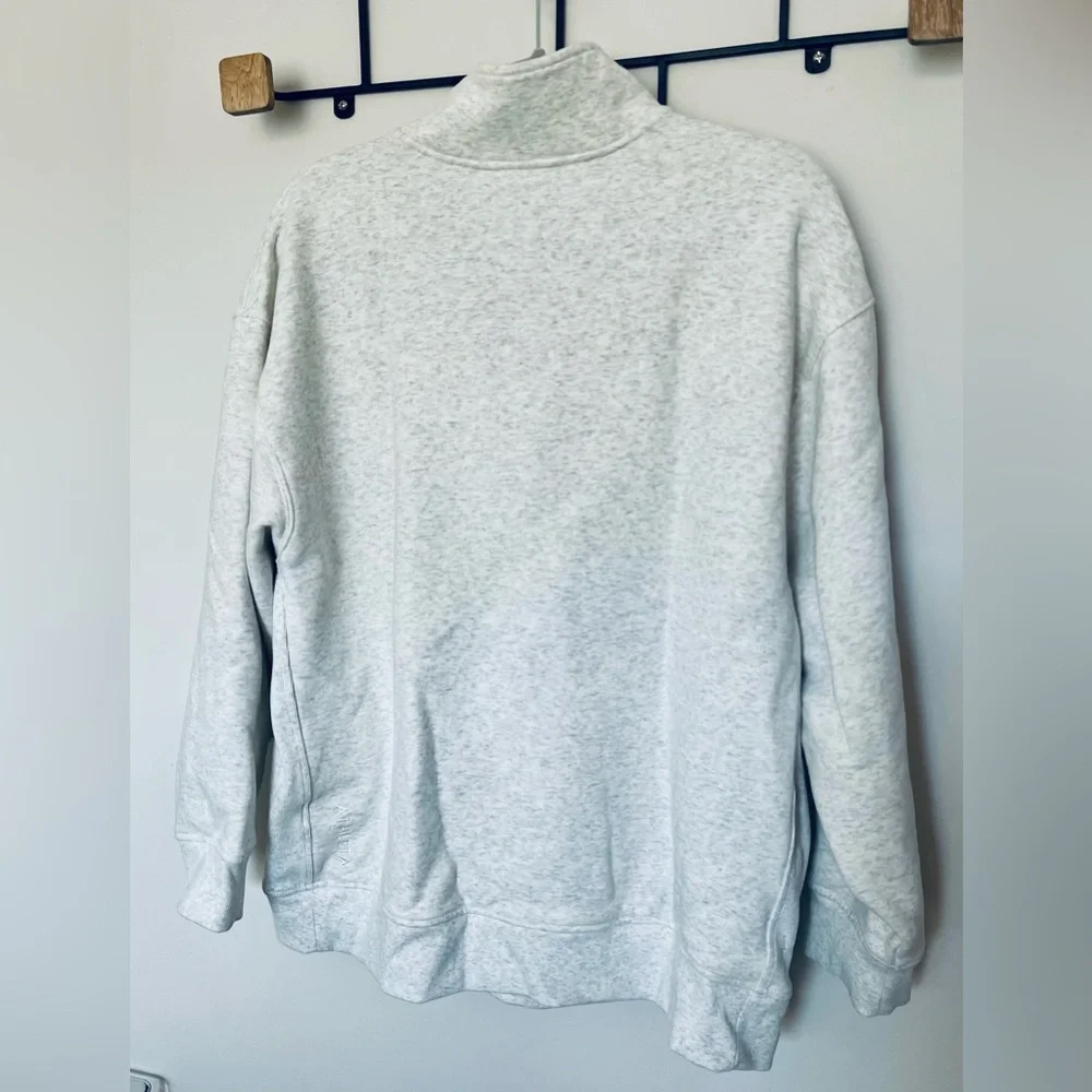 Athleta Forever Fleece Heather Gray Zip-Up Sweatshirt - Picture 3 of 3